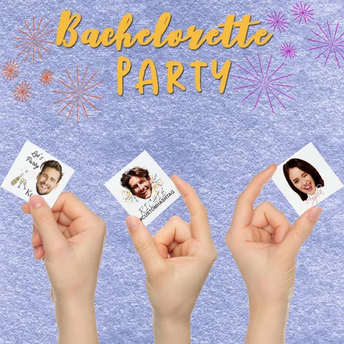 Vista 3 de 20 tatuajes faciales personalizados para despedida de soltera, regalo de boda, decoración de regalo de boda, suministros de tribu de damas de honor