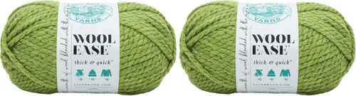 Vista 125 de Lion Brand Yarn - Ovillo de lana Wool-Ease Thick & Quick color fuerza aérea Super Bulky Wool Acrylic Blend Fiber for Soft Hats, Sweaters, Chunky