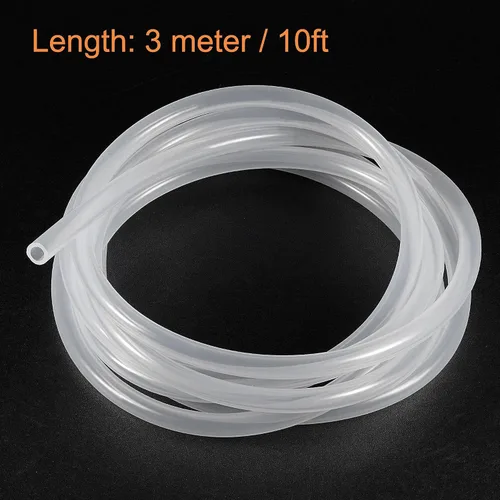 Vista 3 de uxcell Tubo de silicona transparente, 1/4 pulgadas (0.252 in) ID 3/8 pulgadas (0.378 in) de diámetro exterior de 10 pies, manguera de agua de tubo
