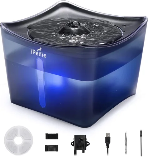 Vista 9 de iPettie Kamino - Fuente de agua para gatos, 101 onzas/3 litros, purificador de agua filtrado ultra silencioso, dispensador automático de agua