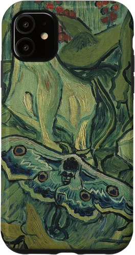 Vista 7 de iPhone 13 gran polilla pavo real de Vincent van Gogh, insecto en una caja de jardín