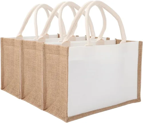 Vista 11 de Bolsa de yute grande de 16.5 x 7 x 13 pulgadas [10 unidades] con asas