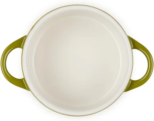 Vista 3 de Le Creuset Mini Cocotte redonda de gres, 237 ml, Oliva (Paquete de 6)