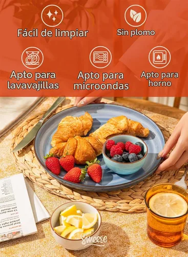Vista 3 de Sweese Juego de 6 cuencos de porcelana de 4 onzas, mini cuencos para postre, aptos para microondas y lavavajillas, multicolor Colores surtidos
