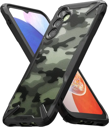 Vista 26 de Ringke Fusion-X [revestimiento dual antiarañazos] compatible con Samsung Galaxy A14 (4G y 5G), parachoques aumentado transparente, parte trasera