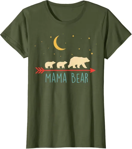 Vista 27 de Camiseta de mamá oso con 2 cachorros de dos veces Blessed Mama Bear, Negro, S