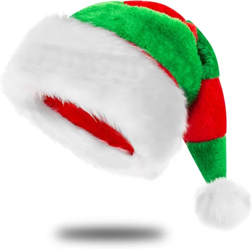 Vista 8 de Sombreros de Papá Noel para adultos, unisex, de terciopelo al tacto, cómodos, sombreros de Navidad para Año Nuevo, fiestas, suministros de Navidad