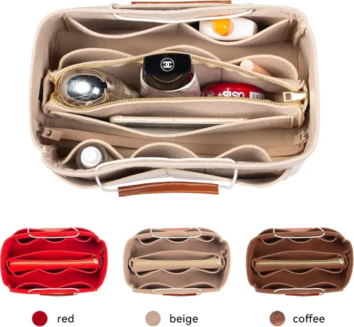 Vista 3 de Olunsu Purse Organizer Insert for Handbags Tote with Zipper Felt Bag Divider Keep Bag Shape Lightweight 5 Sizes