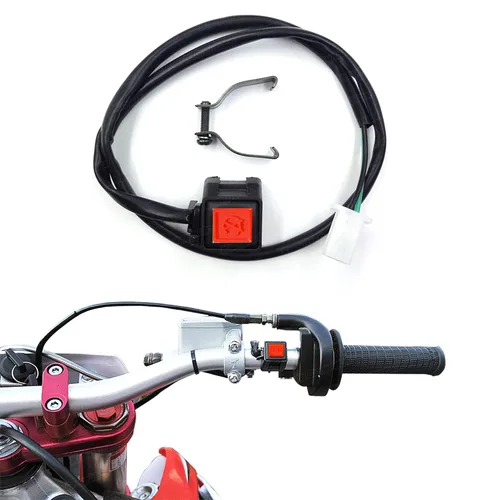 Vista 6 de Interruptor universal de manillar para arranque de motor de motocicleta ATV UTV, botón verde