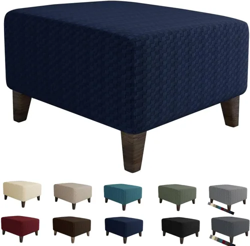 Vista 13 de MAXIJIN Fundas para otomano de jacquard, fundas protectoras para taburete plegable, protector de muebles, funda suave y gruesa rectangular
