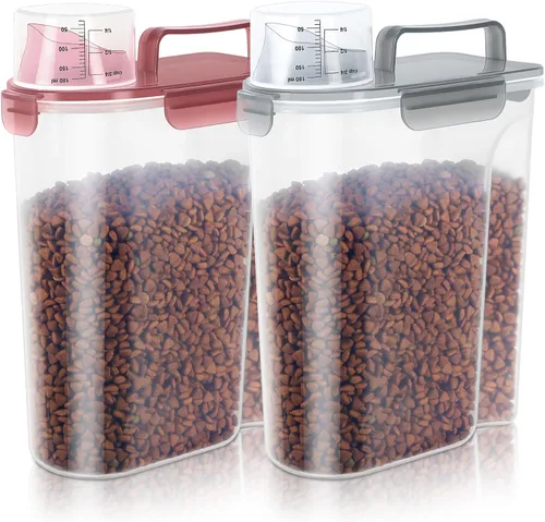 Vista 25 de LEAWALK Recipiente de almacenamiento de alimentos para perros, boquilla grande mejorada sin BPA, contenedores de plástico de almacenamiento