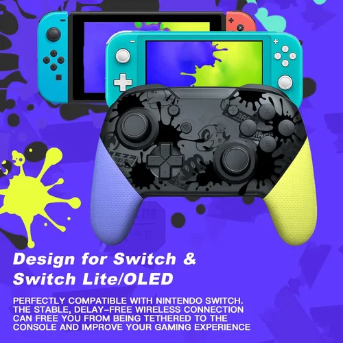 Vista 2 de Dritrip Switch Controller, Wireless Pro Controller Compatible with SwitchSwitch LiteSwitch OLED, Switch Remote Gamepad with Joystick, Double