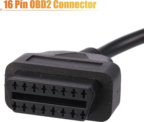 Vista 5 de X AUTOHAUX 14.4 in 1.2ft 6 Pin macho a OBDII Cable hembra Cable adaptador de diagnóstico Cable de diagnóstico de la motocicleta OBD2 escáner