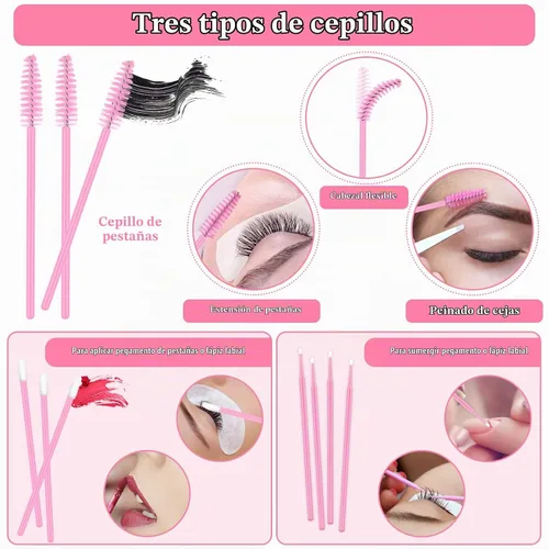 Vista 6 de Kit de pestañas para principiantes, kit de extensión de pestañas con cabeza de maniquí para pestañas, pegamento para pestañas individuales