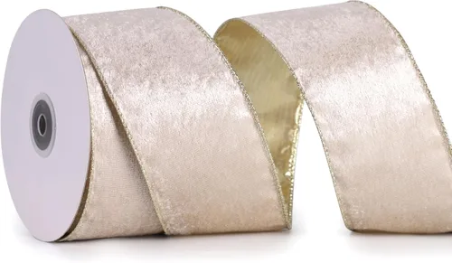 Vista 15 de Cinta metálica de terciopelo negro y dorado, 2.5 pulgadas x 10