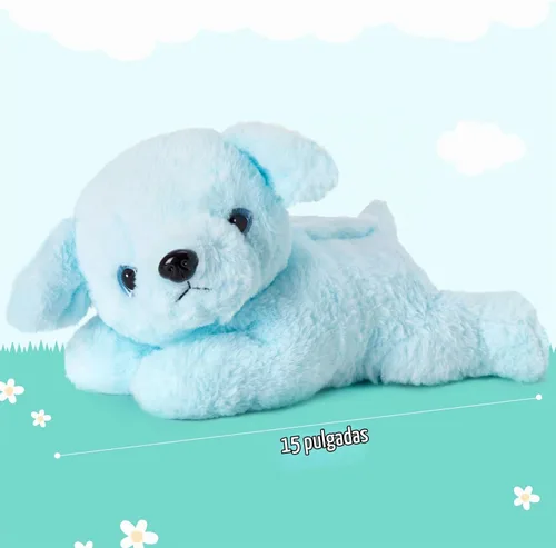 Vista 3 de Glow Guards - Cachorro de peluche azul, de 15 pulgadas, musical, suave, con luces ledes nocturnas, para Navidad, Día del Niño y cumpleaños.