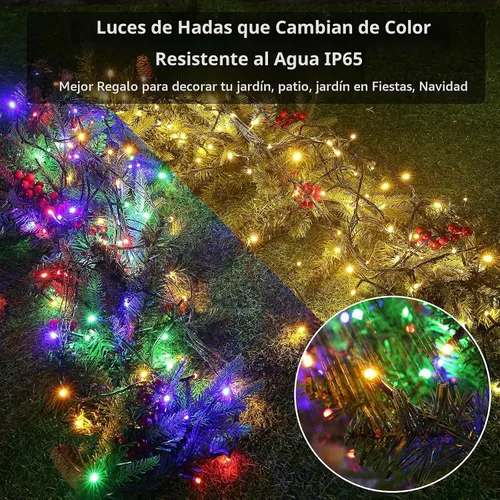 Vista 5 de Joomer Solar Christmas Lights, 2PACK Total 144FT 400LED Color Changing Blanco cálido+multicolor