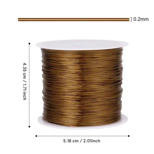 Vista 3 de Alambre de joyería de 492 pies, calibre 32, resistente al deslustre, rollo de alambres de cobre para cuentas a granel para manualidades DIY, Bronce