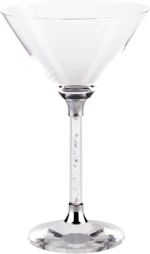 Vista 10 de Vetrina Stem - Vaso de Martini de cristal sofisticado, base facetada, para mesa de comedor, eventos, bodas, cócteles de bar en casa, carbón, juego