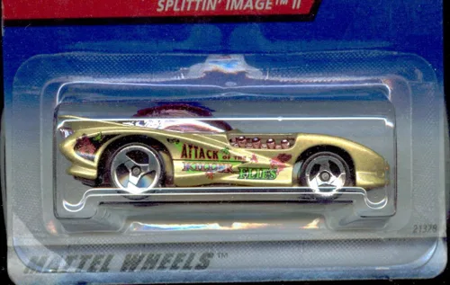 Vista 2 de Hot Wheels Mattel 1999 Escala 1:64 Terrorific Series Gold Splittin Image II Die Cast Car 4/4 #980