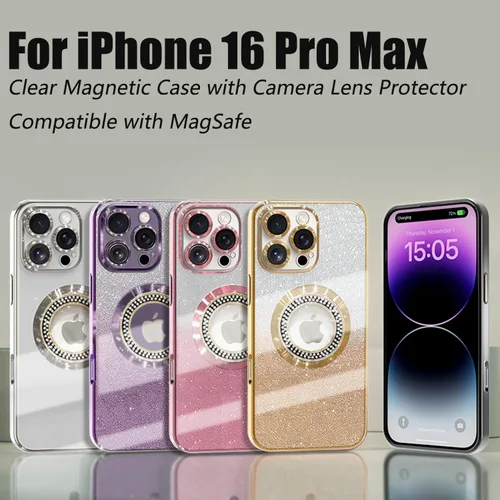 Vista 117 de Misscase Funda magnética con purpurina para iPhone 11 compatible con MagSafe, protección completa, delgada, a prueba de golpes, antiarañazos