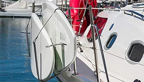Vista 2 de Krypt Towers Estante de almacenamiento montado en riel de SUP/Kayak para barcos, se adapta a pasamanos, postes y barras transversales