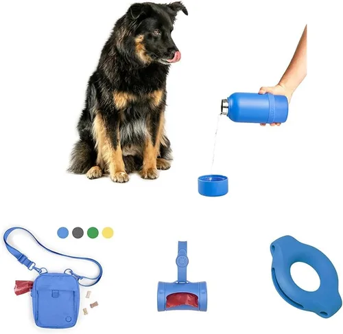 Vista 10 de Ubbi Pup & Me Botella de agua aislada de acero inoxidable para perros con cuenco adjunto, botella de viaje portátil de 32 onzas a prueba de fugas