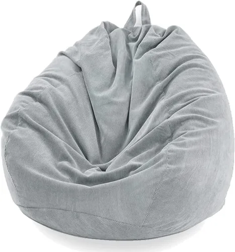 Vista 14 de Lukery Puf para adultos (sin relleno), funda de puf de color sólido, puf de pana, cómodo puf perezoso, almacenamiento de animales de peluche