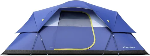 Vista 10 de EchoSmile - Tienda de campaña para 10/12 personas, resistente al agua y al viento, con toldo de lluvia, fácil de instalar para acampar al aire