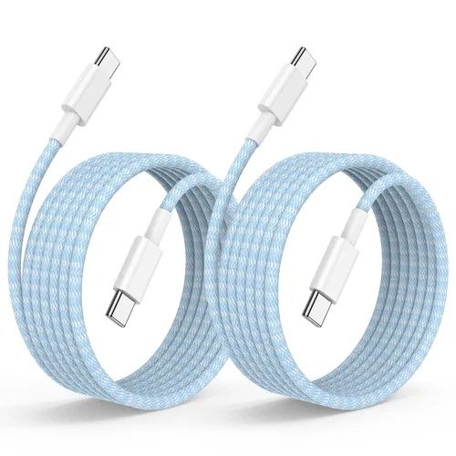 Vista 17 de Cable de carga rápida USB C a C de 3 pies, cable de carga tipo C a USB C para iPhone 17 Pro Max/17 Air/16 Pro/15 Plus, MacBook Pro USB C a C - Blanco