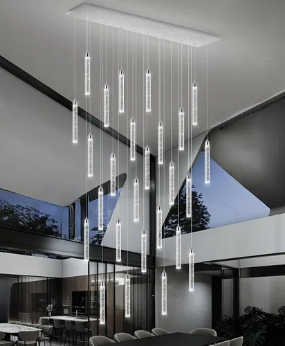 Vista 10 de Candelabros de cristal modernos de 1 luz LED regulable Iluminación colgante para isla de cocina, comedor, pasillo