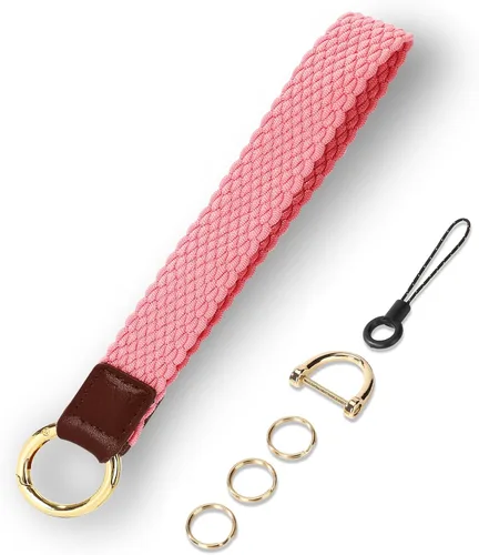 Vista 25 de WEESMILE - Llavero de muñeca elástico, bonitos llaveros de muñeca para mujer Car Keychain for Keys, Elastic Wrist Strap, Breathable Woven