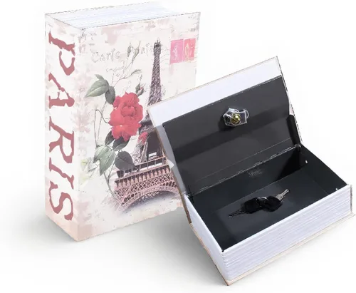 Vista 11 de Caja de seguridad con forma de libro con forma de diccionario, cerradura de llave, caja fuerte para el hogar, oficina, viajes, tablero de papel