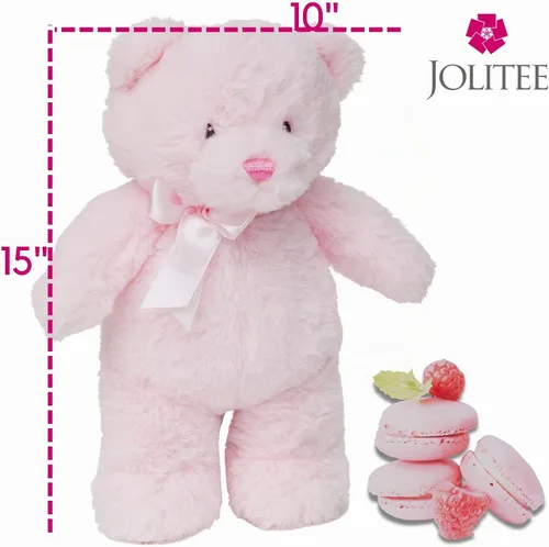 Vista 4 de Jolitee My First Bear - Oso de peluche rosa de 15 pulgadas