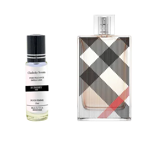 Vista 3 de joxipe Clashoky - Aceite de perfume con fragancia Buberry For Her para mujer, aceite corporal roll-on para mujer (0.4 onzas líquidas) (paquete de 1)