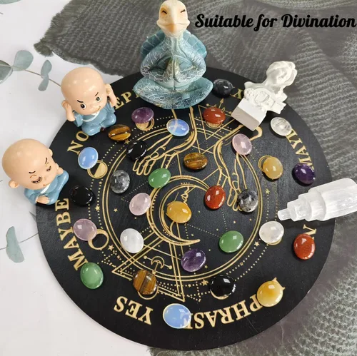 Vista 5 de ZHIYUXI 30 piezas de cristales a granel al por mayor Cristales Set Cristales y piedras preciosas Bolsillo pulgar Oval Palm Stone Reiki Energy