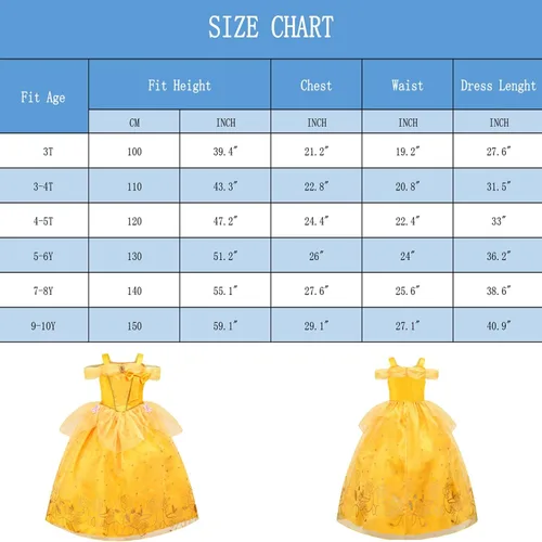 Vista 6 de GZ-LAOPAITOU Princess Dress Up Clothes for Little Girls Halloween Birthday Christmas Party Cosplay Costume
