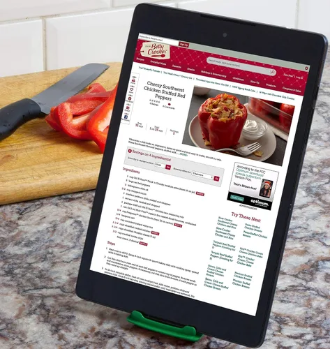 Vista 7 de Cestari Soporte para recetas para teléfonos inteligentes y tabletas, mantén tu teléfono, Kindle o iPad cómodo mientras cocinas - Soporte original
