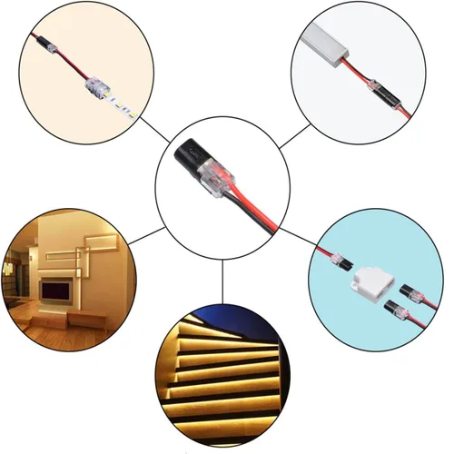 Vista 8 de Conector enchufable de doble alambre con hebilla de bloqueo, conectores de cable de calibre pequeño impermeables sin soldadura en kit de conector