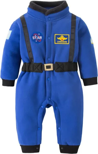 Vista 2 de LXKIKMM Disfraz de astronauta para bebé de Halloween Azul