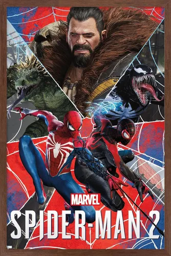 Vista 16 de Trends International Marvel's Spider-Man 2 - Póster de pared de grupo, 22.4 pulgadas de largo x 14.7 pulgadas, versión enmarcada de madera de granero