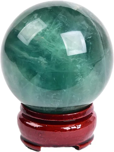 Vista 106 de JIC Gem Piedra Natural de Jaspe Africano Cristal de Curación Esfera Adivinación Bola de Piedra Preciosa, Feng Shui Reiki Aura Decoración