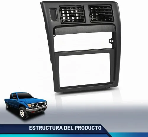 Vista 9 de PIT66 Bisel de radio para salpicadero compatible con Toyota Tacoma 1995 1996 1997, bisel de panel de tablero de instrumentos de plástico ABS negro
