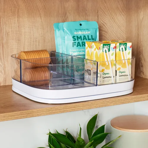 Vista 10 de YouCopia MagicTrack - Tocadiscos para especias, organizador rectangular de 2 niveles Lazy Susan