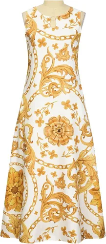 Vista 4 de Sleeveless Maxi Dresses for Women Floral Printed Summer Keyhole Tank Dress Beach Party Flowy Long Dress Loose Sundress