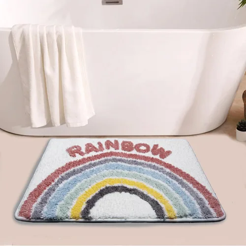 Vista 8 de Hi Space Alfombra de baño de 31.5 x 19.7 pulgadas, antideslizante, lavable a máquina, suave, absorbente, bonita, alfombra de baño de felpa