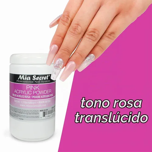 Vista 5 de Mia Secret Polvo acrílico rosa 1.5 lbs - Hecho en Estados Unidos