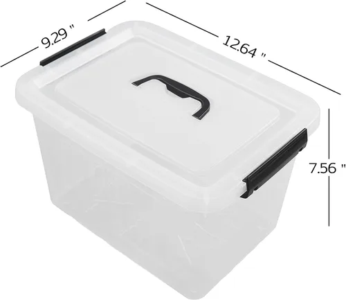Vista 3 de Sandmovie Caja de almacenamiento de plástico transparente de 12 cuartos de galón, 6 paquetes
