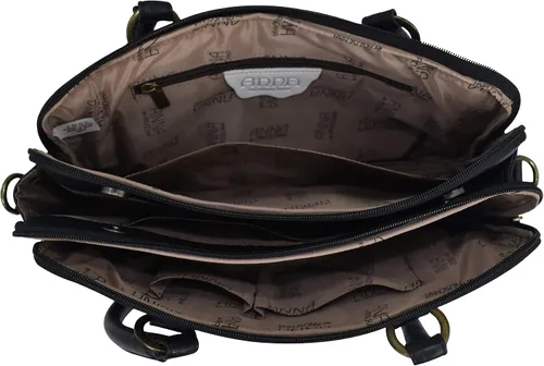 Vista 4 de Anna by Anuschka Women's Hand-Painted Genuine Leather Multi Compartment Satchel