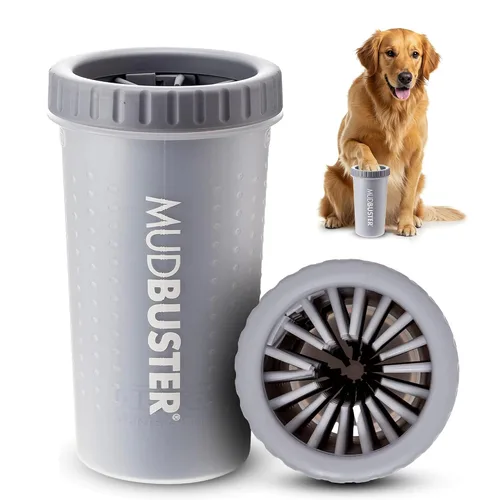 Vista 7 de Dexas MudBuster Limpiador portátil de patas para perros, grande, color blanco brillante, edición especial, suministros y accesorios de primera